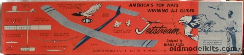 Ambroid Jetstream A-1 Glider - 47 inch Wingspan Balsa Glider, G-1 plastic model kit